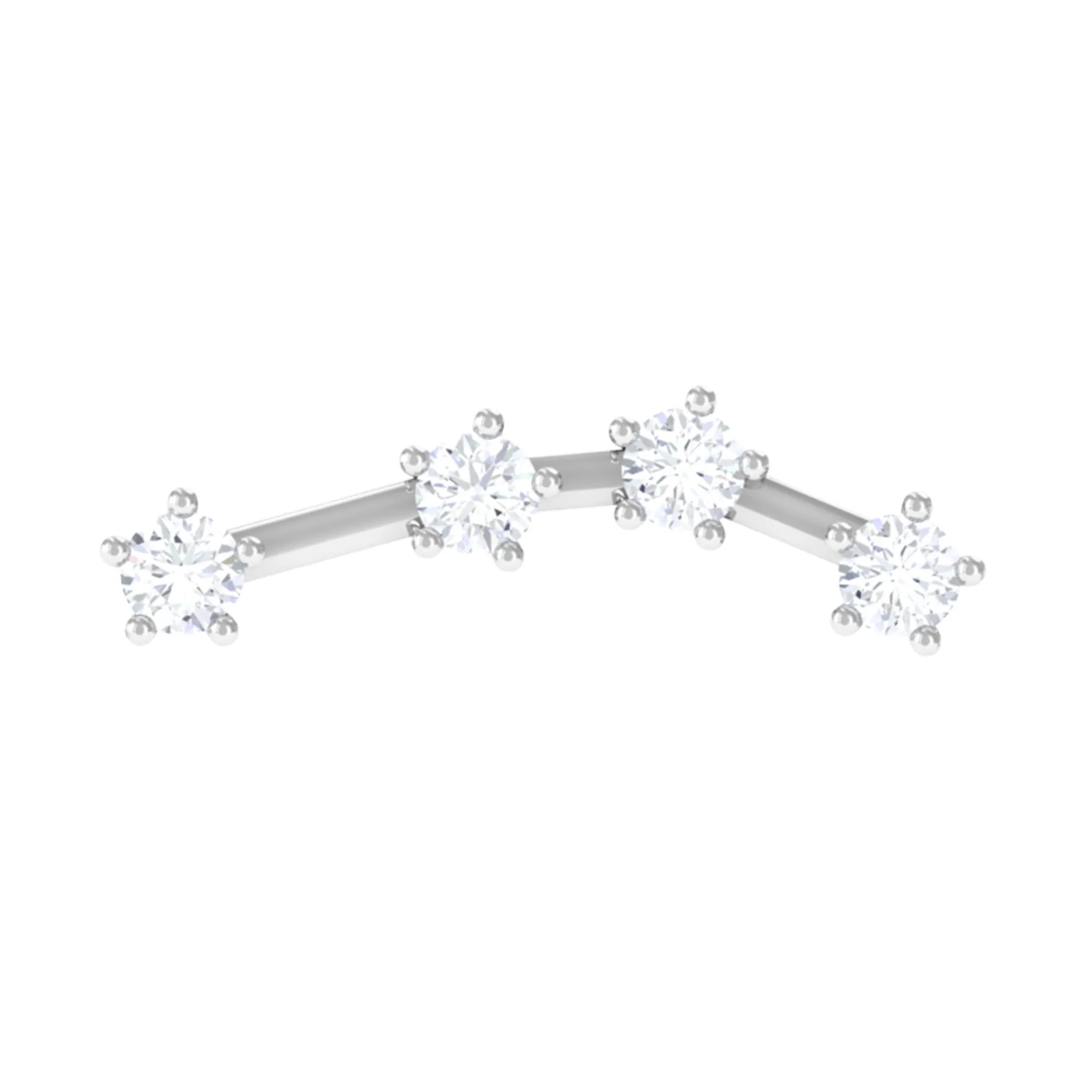 Diamond Aquarius Zodiac Earring for Helix Piercing