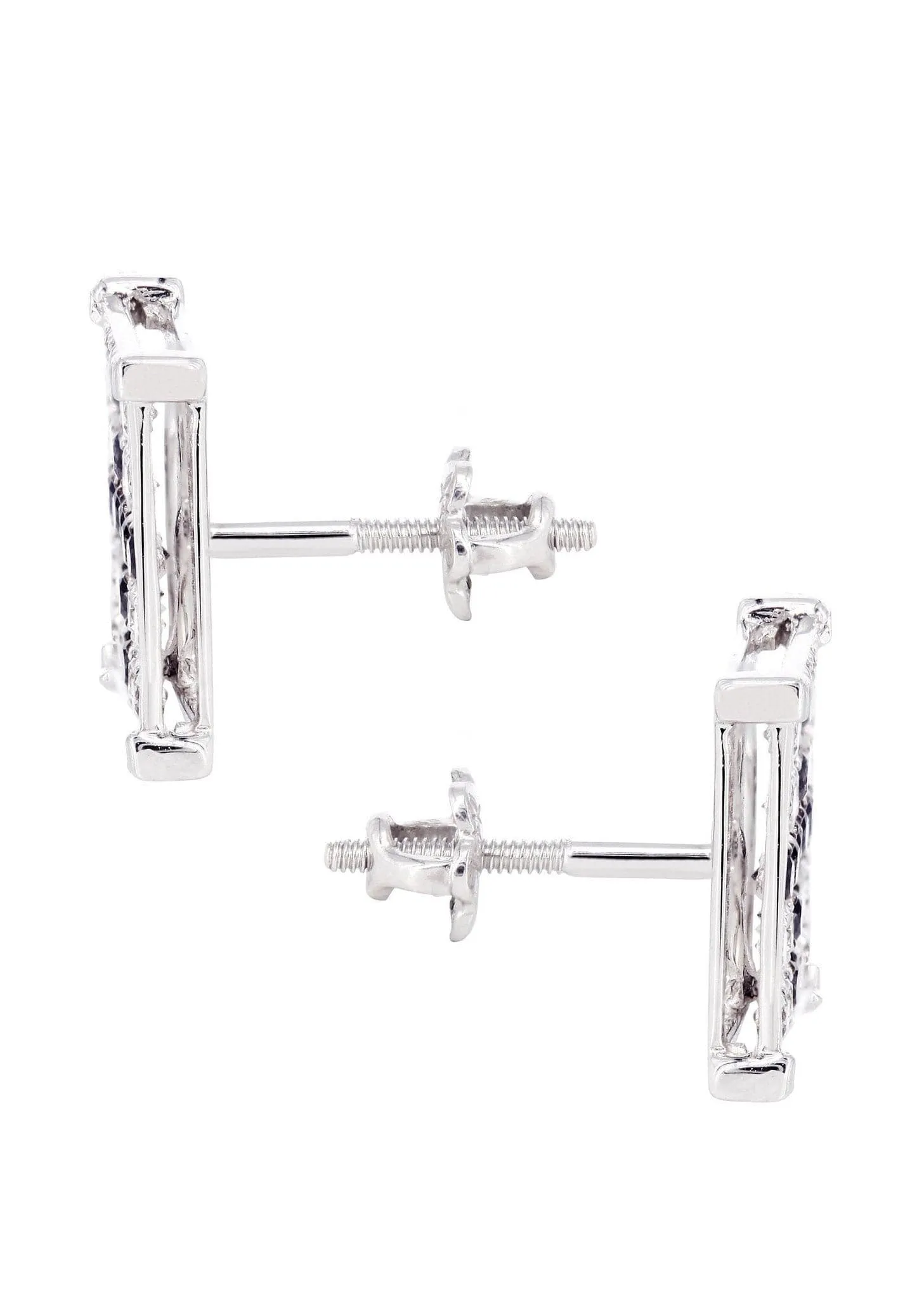 Diamond Earrings For Men | 0.68 Carats 14K White Gold