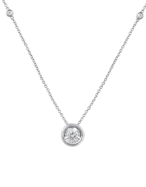 Diamond Necklace - 10ct White Gold Diamond Necklace- 768488