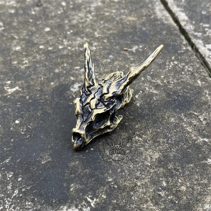 Dragon Sterling Silver Mens Skull Necklace