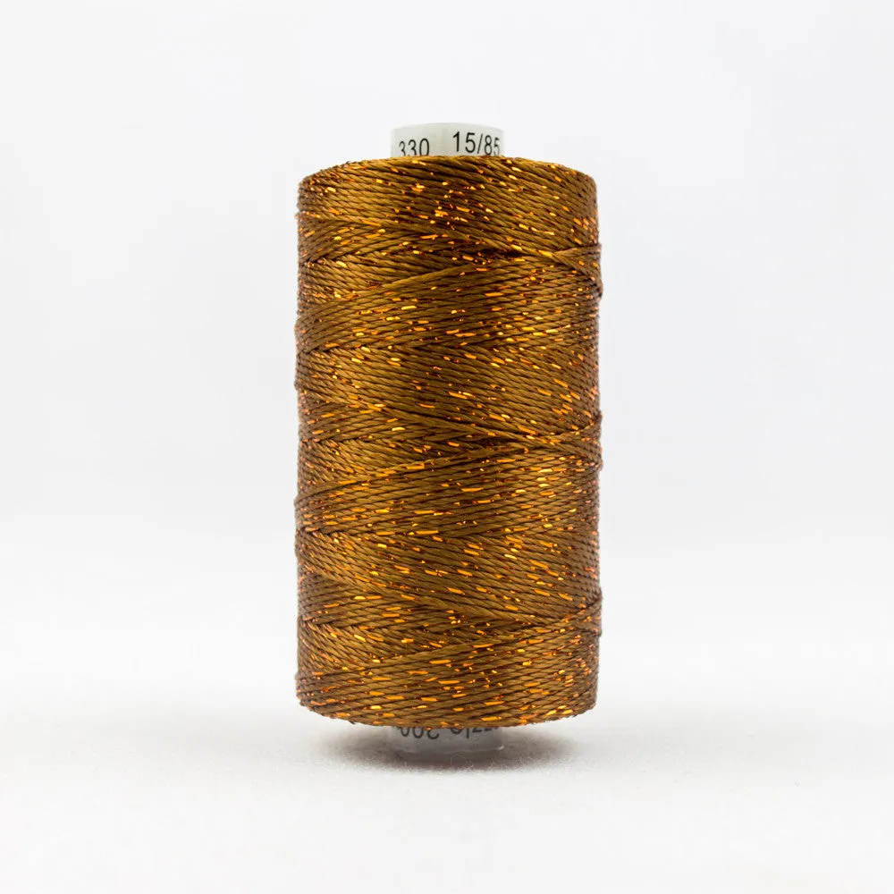 DZ330 - Dazzle 8wt Rayon and Metallic Acorn Brown Thread