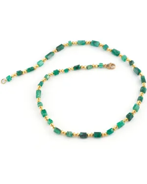 Emerald and Gold Bead Necklace