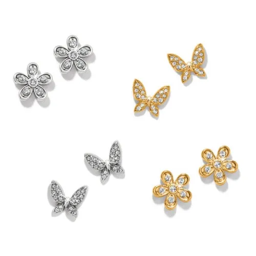 Enchanting Flower Gold Post Earrings