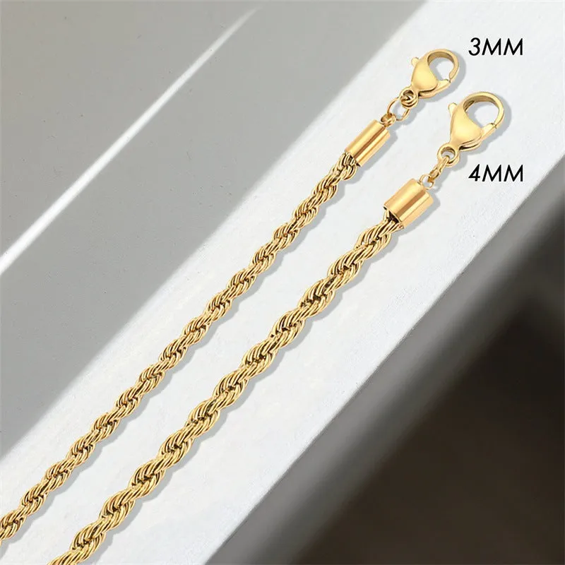 European And American Gold-plated Twist Chain Bracelet