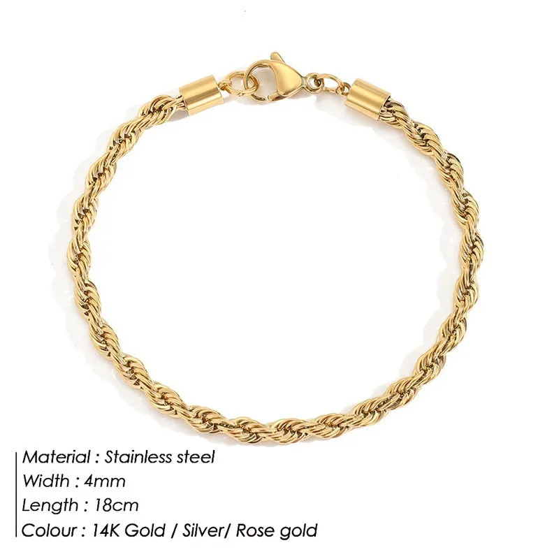 European And American Gold-plated Twist Chain Bracelet