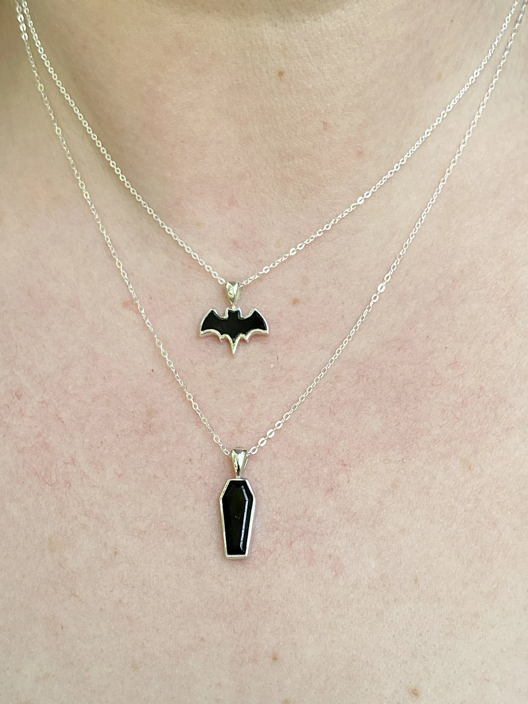 Gemstone Bat Necklace