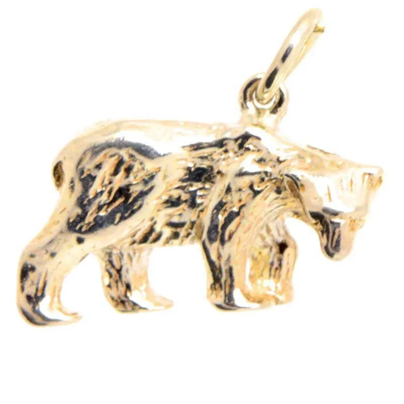 Gold Polar Bear Charm