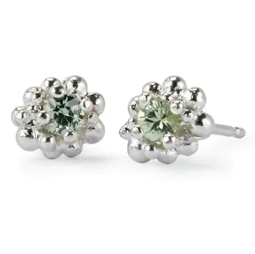 Green Sapphire Studs