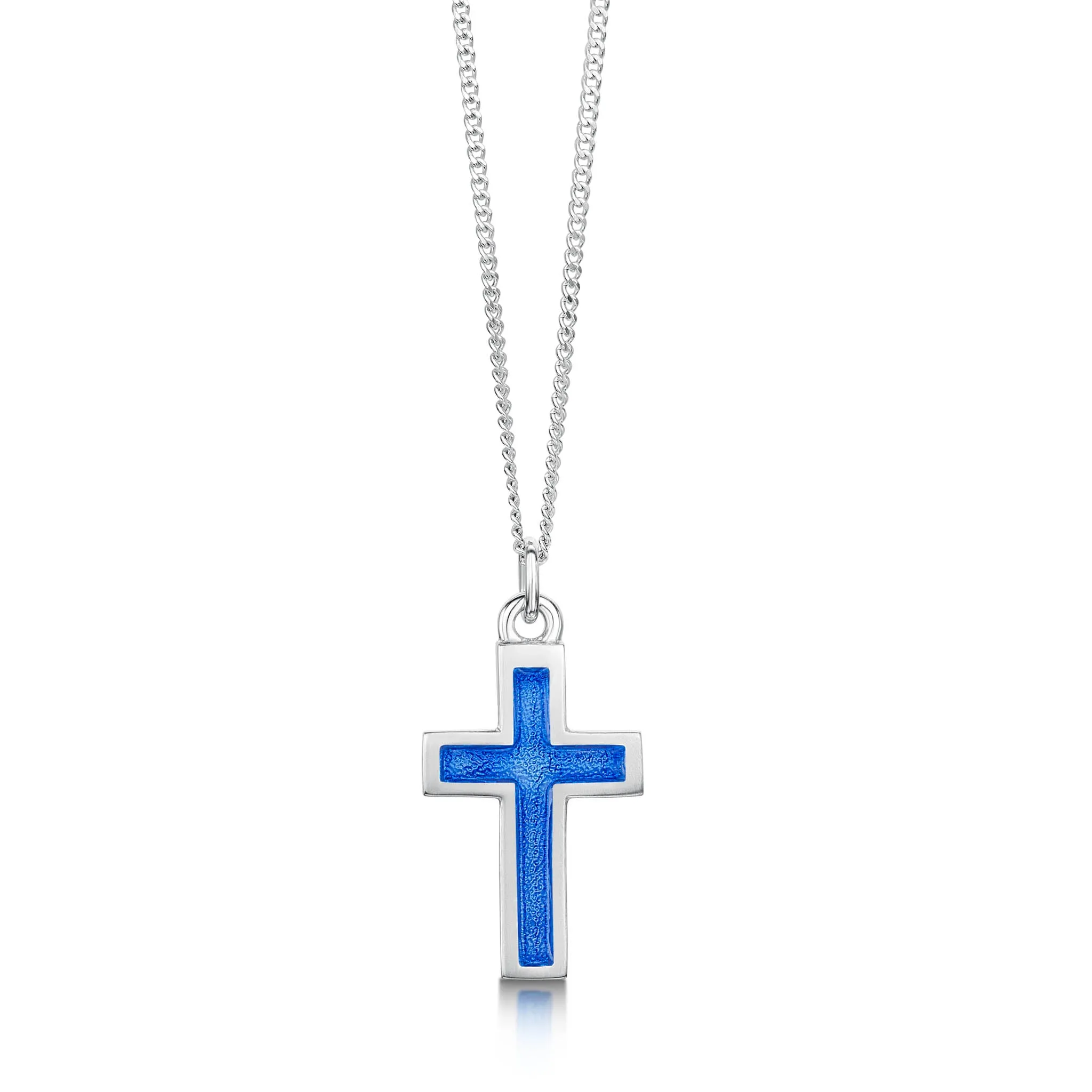 Halo Cross in Blue Enamel