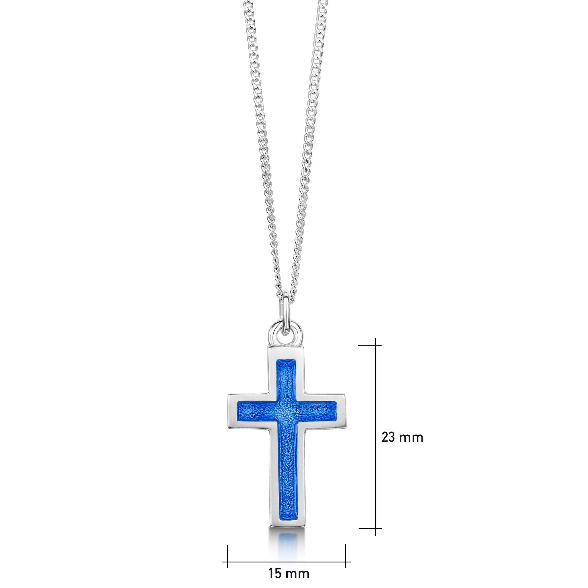 Halo Cross in Blue Enamel