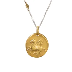 HANDMADE WITH LOVE PEGASUS COIN PENDANT