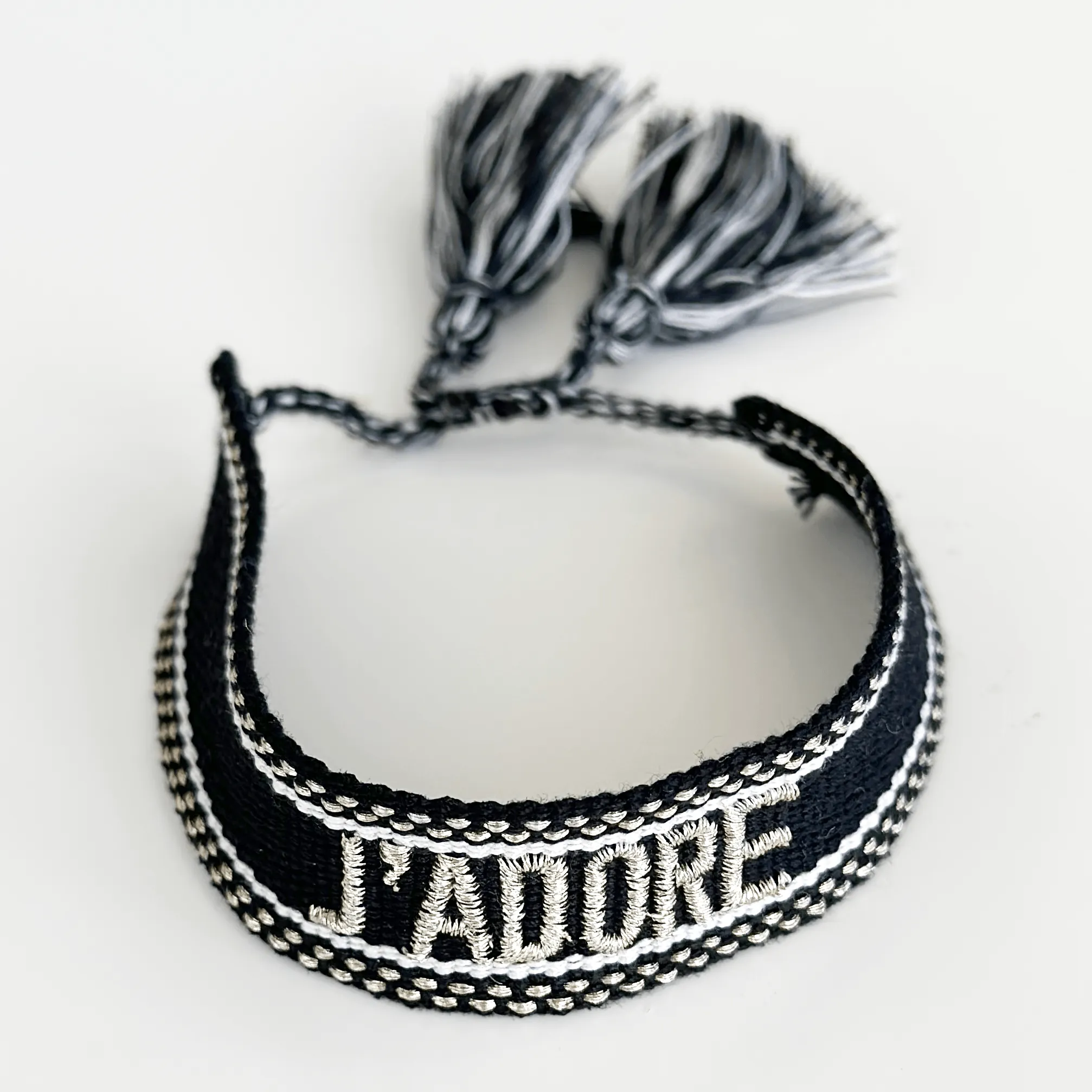 J'ADORE Adjustable Bracelet | Black/Metallic Gold