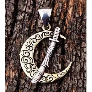 Japanese Sword Moon Pendants