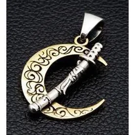 Japanese Sword Moon Pendants