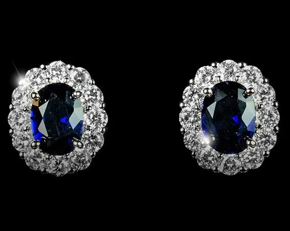 Kate Royal Oval Sapphire Stud Earrings