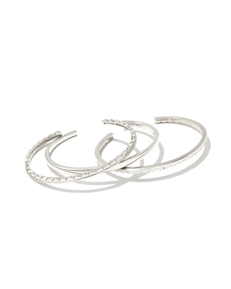 Kendra Scott - Quinn Cuff Bracelet Set Of 3 - Rhodium Metal