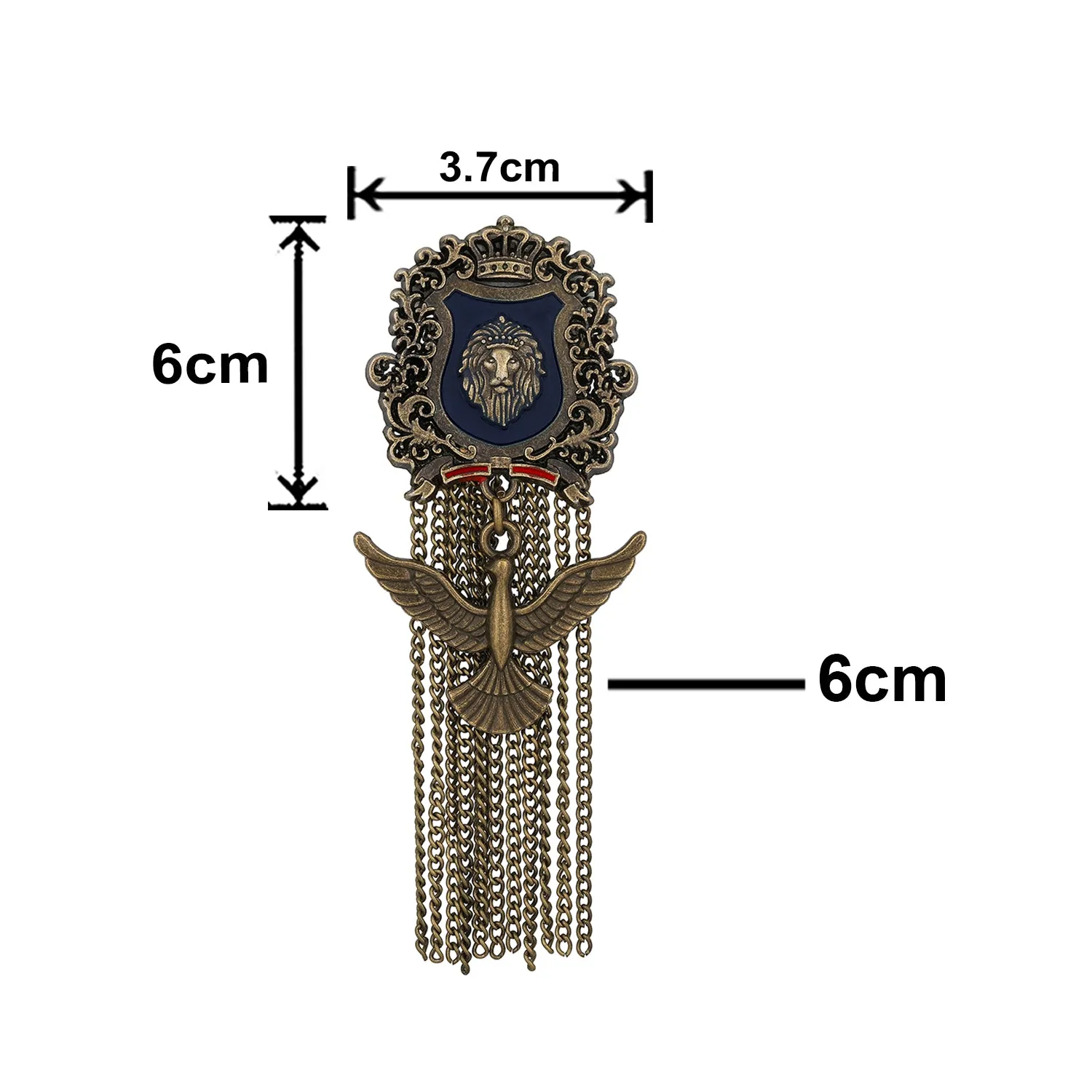 Lion Bird Shaped Hanging Chain Brooch Pin