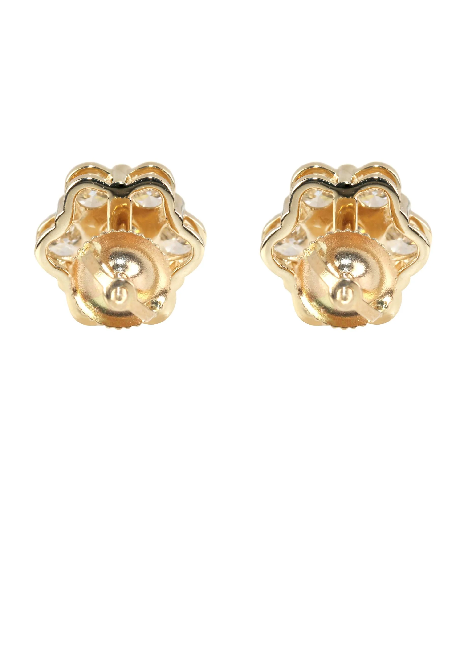 Mens Stud Diamond Earrings | 2.53 Carats 14K Yellow Gold