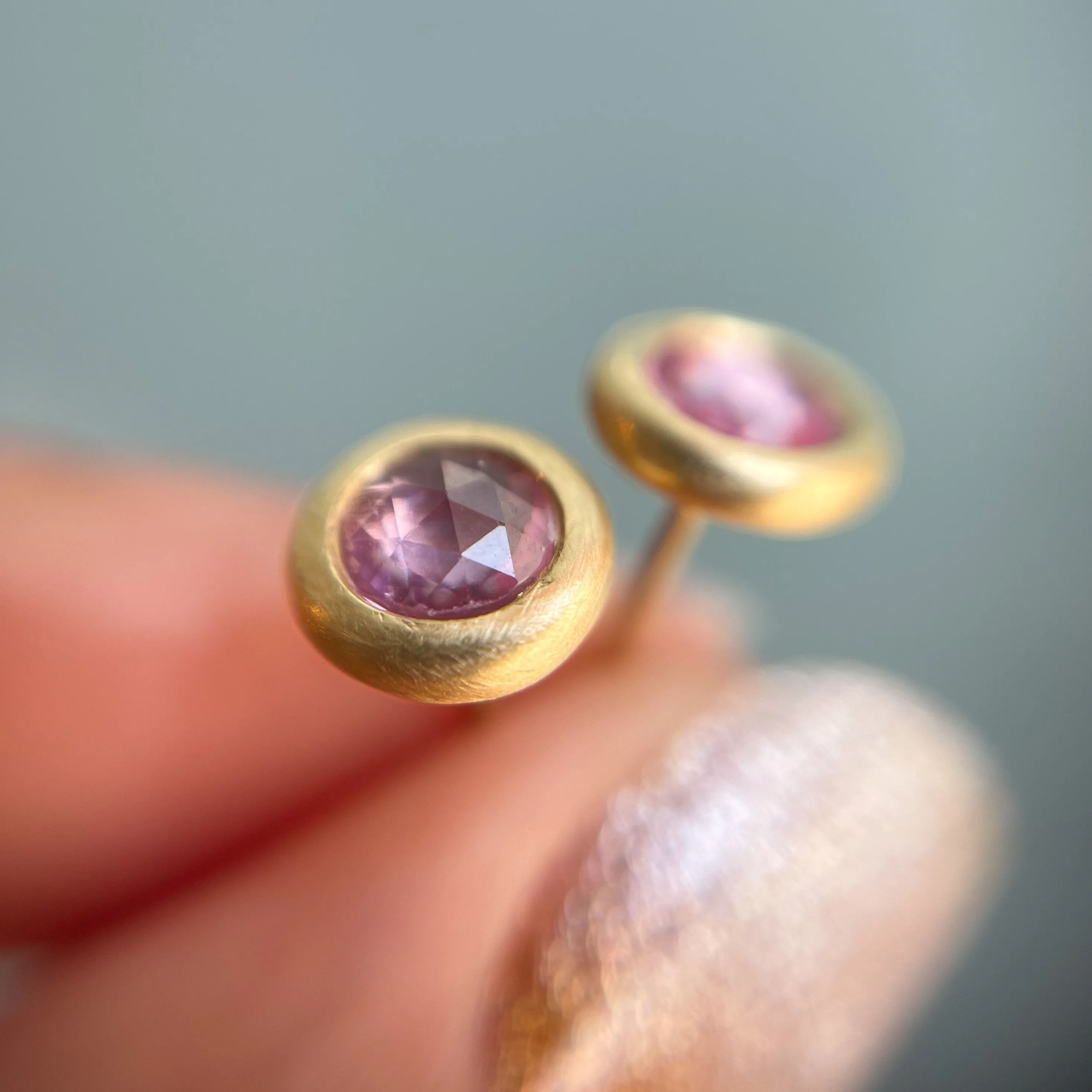 Mercer Pink Sapphire Earrings in 18k Gold