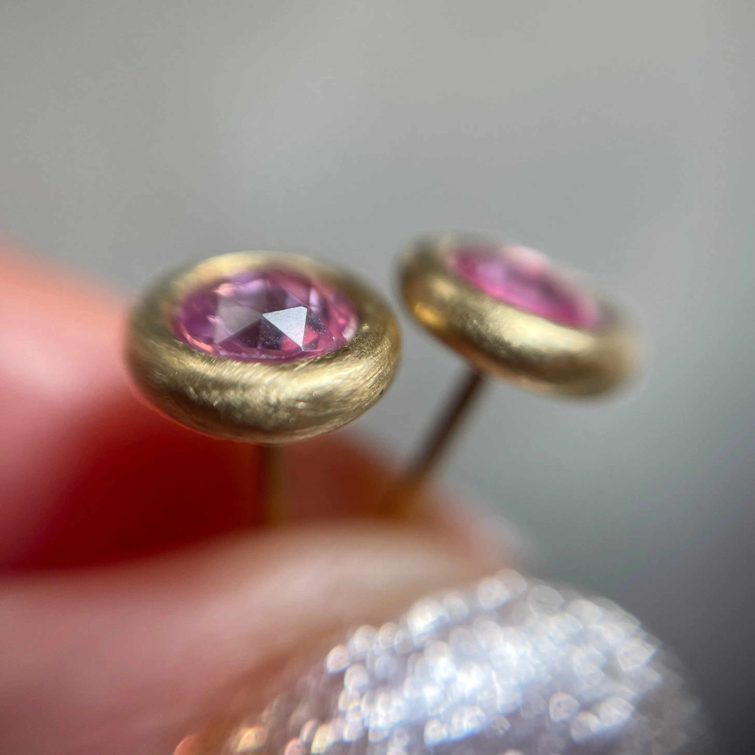 Mercer Pink Sapphire Earrings in 18k Gold