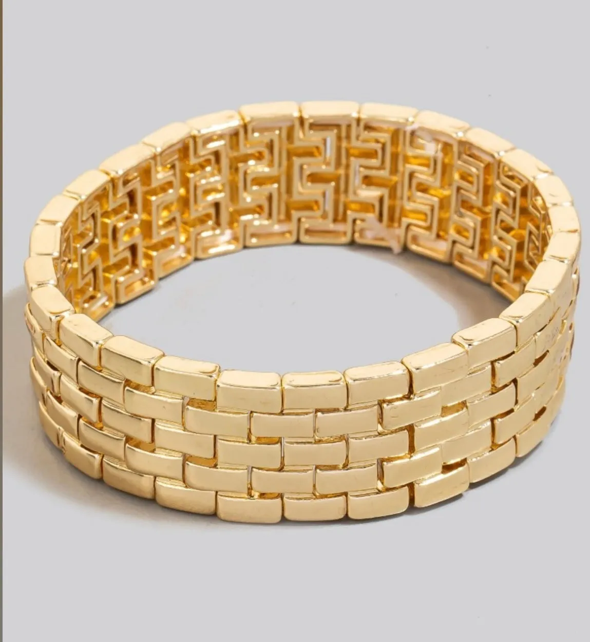 Metallic Gold Watch Band Stretch Bracelet