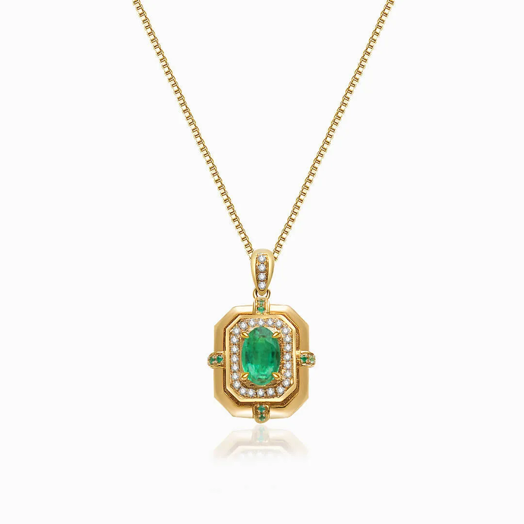 Midori Fortress Vintage Emerald Necklace