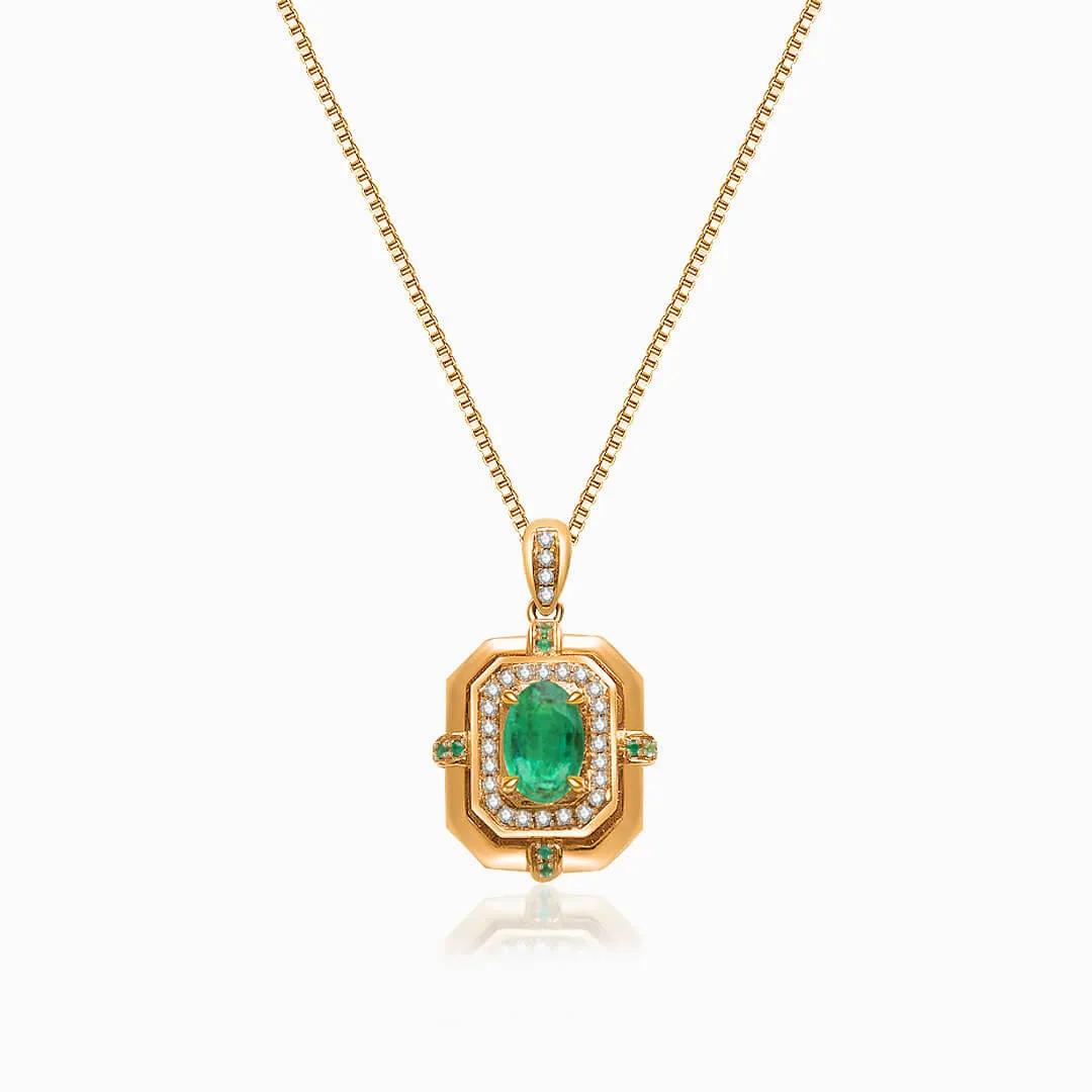 Midori Fortress Vintage Emerald Necklace