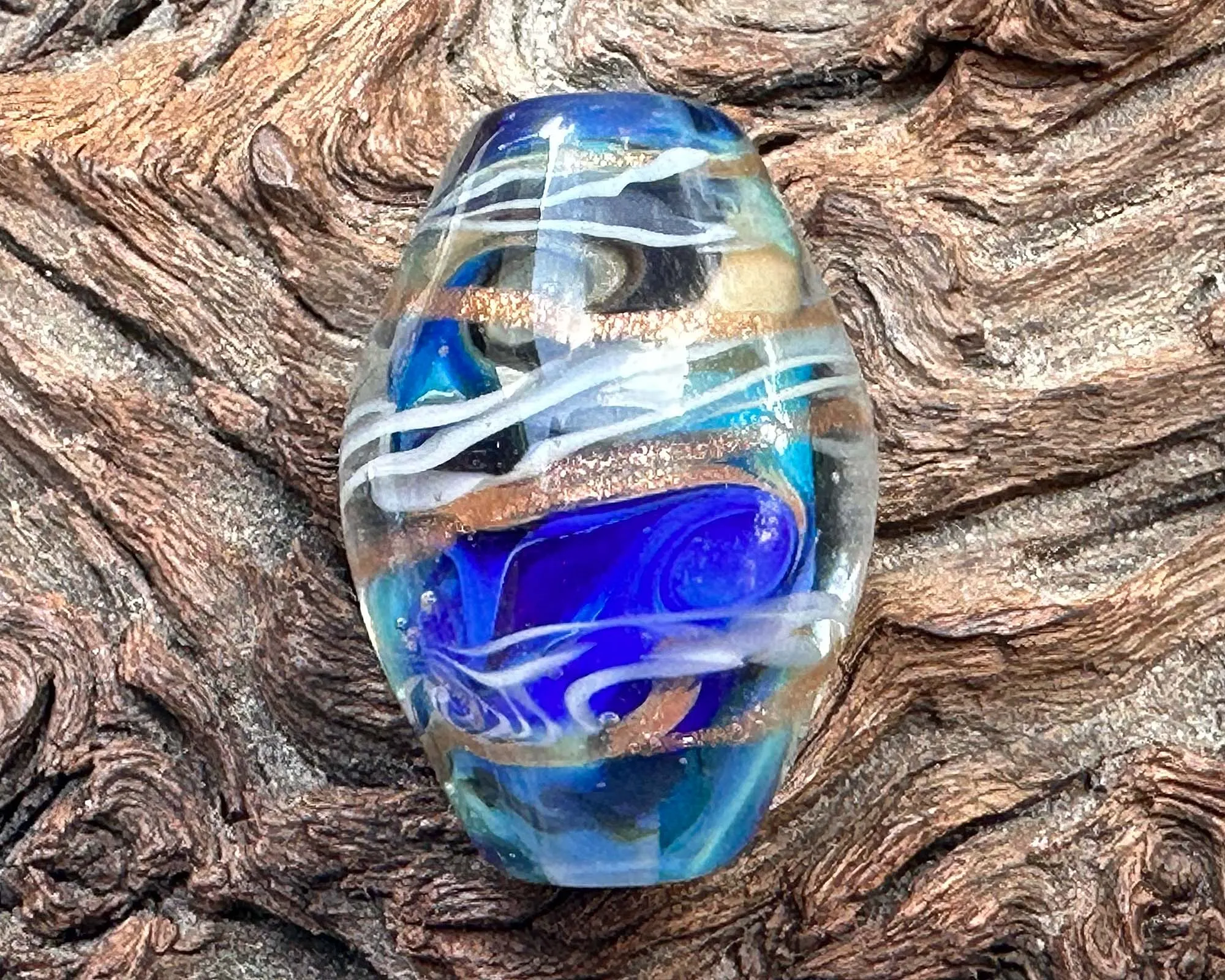 Ocean Blue Lampwork Focal Bead SRA