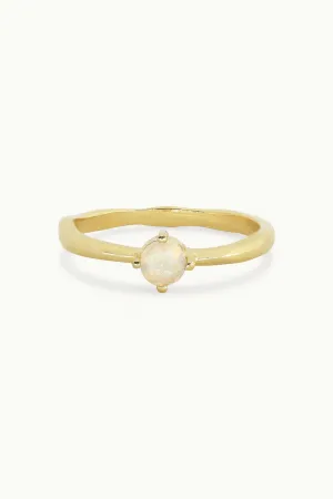 October Opal Gold Birthstone Ring