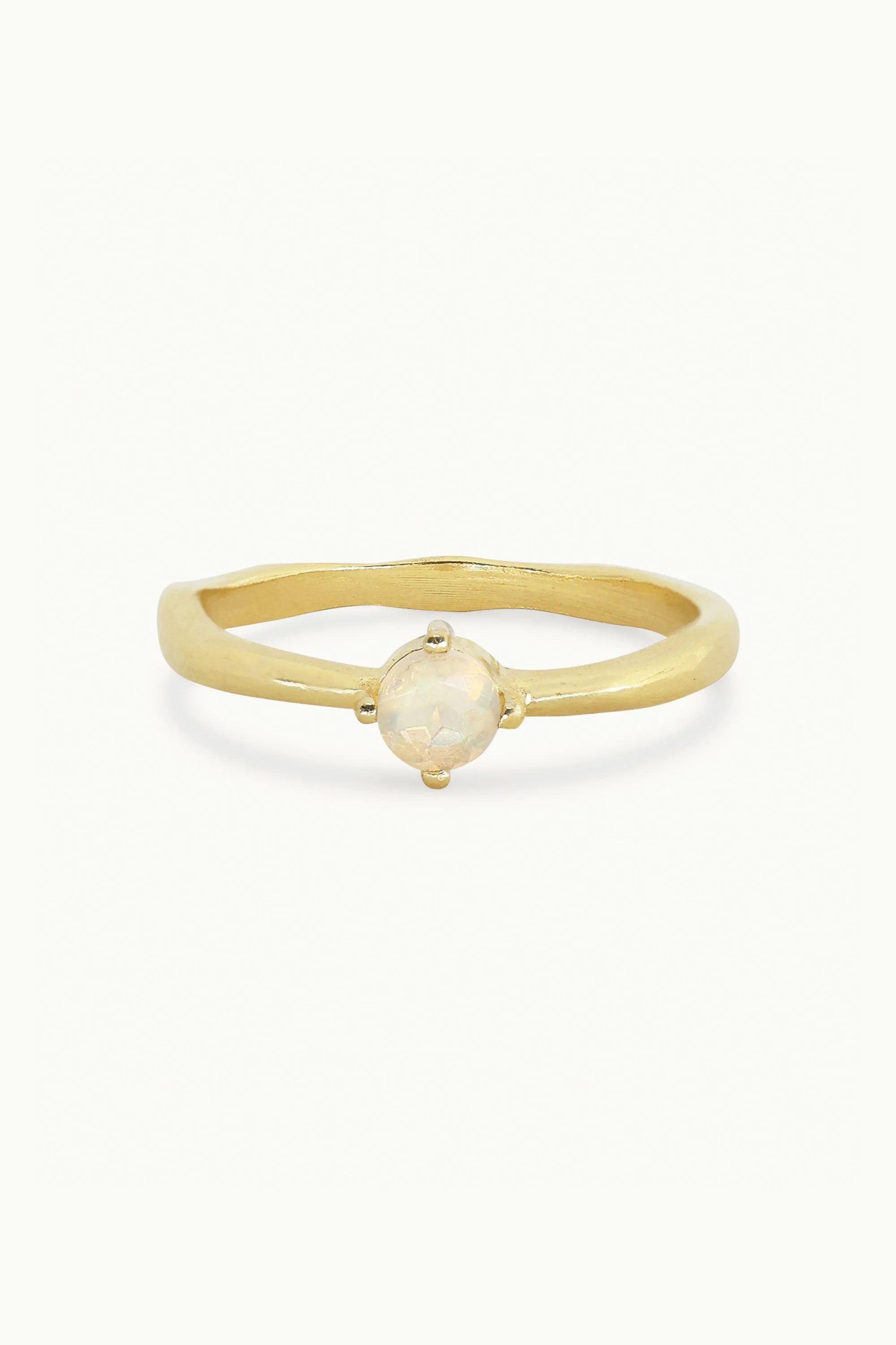 October Opal Gold Birthstone Ring