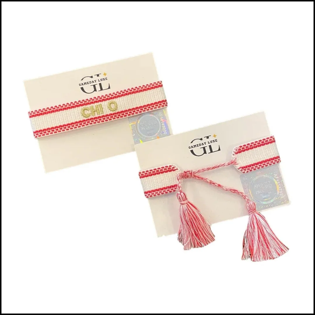 Officially licensed Chi Omega Team Tassel Bracelet