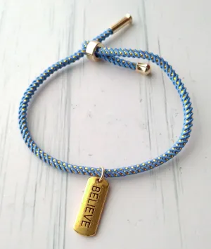 Olivia Believe Metallic Cord Slider Bracelet