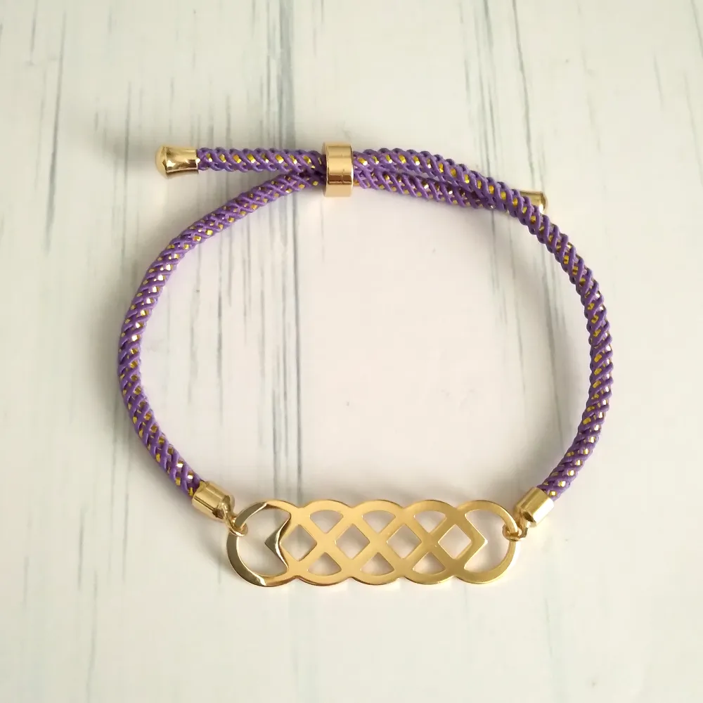 Olivia Eternal Knot Metallic Cord Slider Bracelet