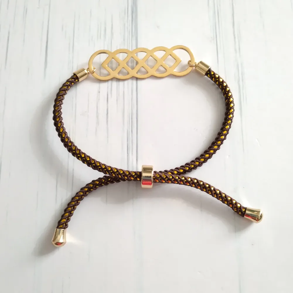 Olivia Eternal Knot Metallic Cord Slider Bracelet