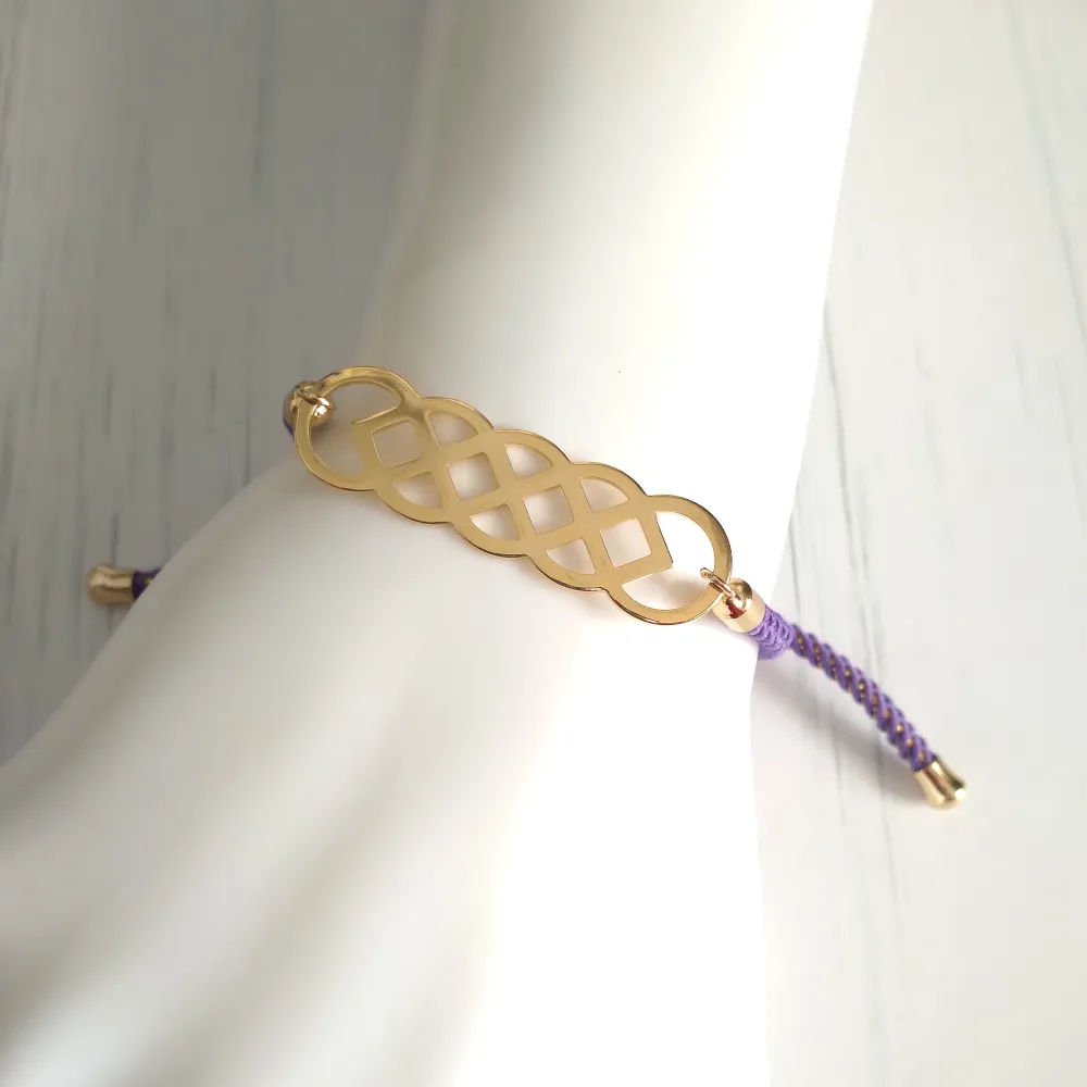 Olivia Eternal Knot Metallic Cord Slider Bracelet