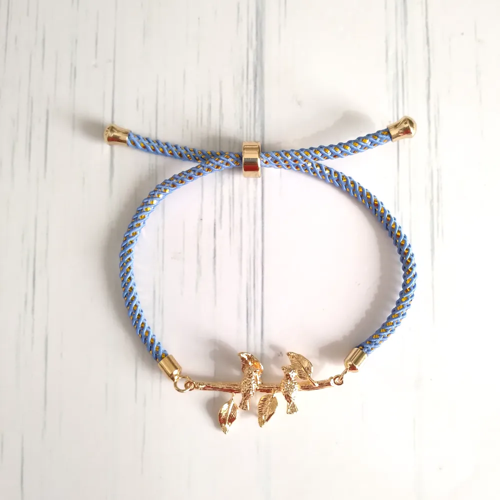 Olivia Lovebirds Metallic Cord Slider Bracelet