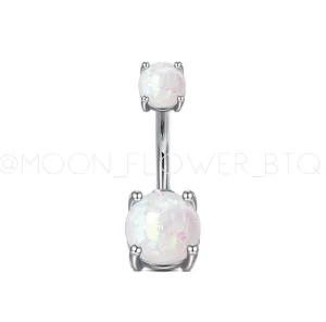 Opal Surgical Steel Belly Button Navel Ring