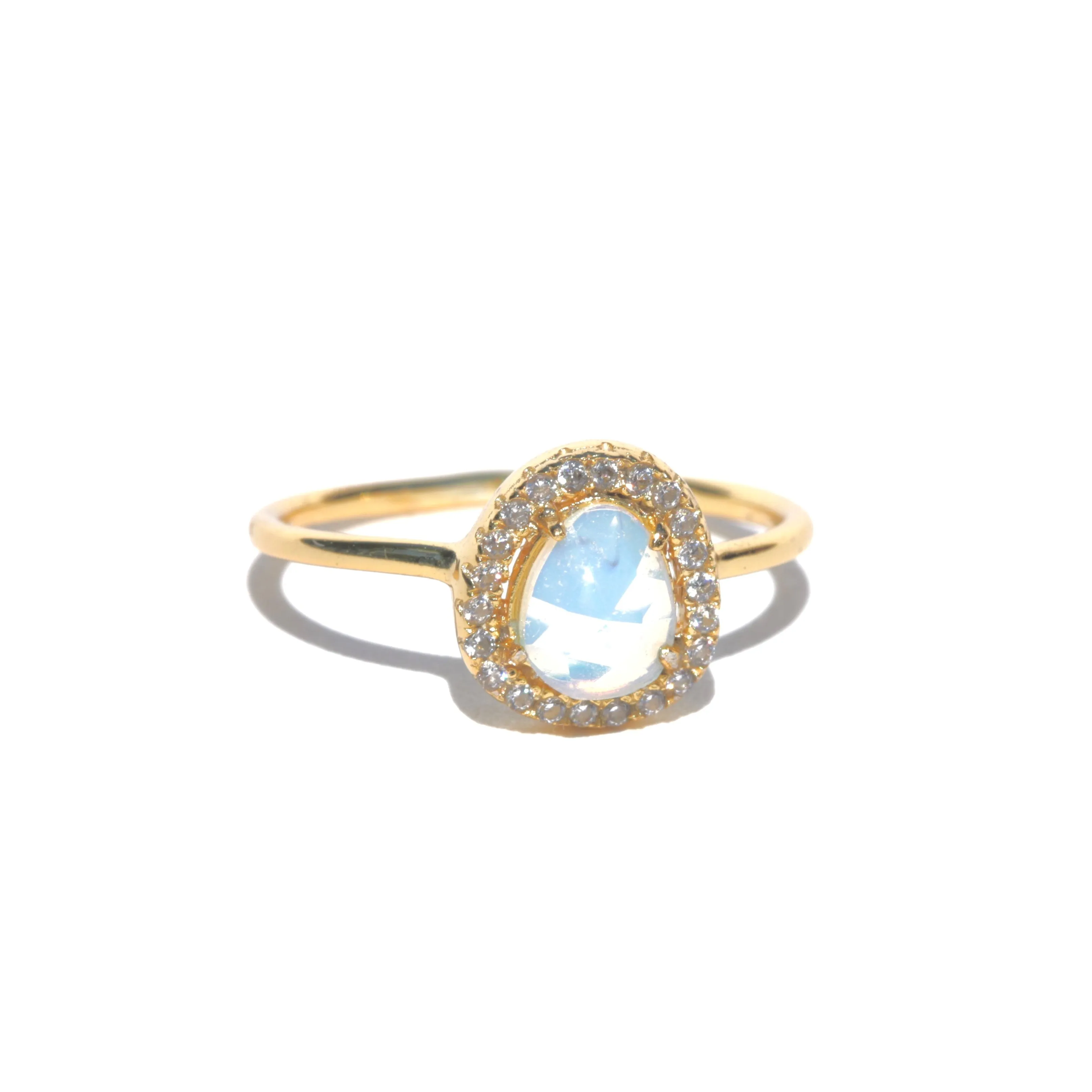 OVAL PAVE OPAL RING