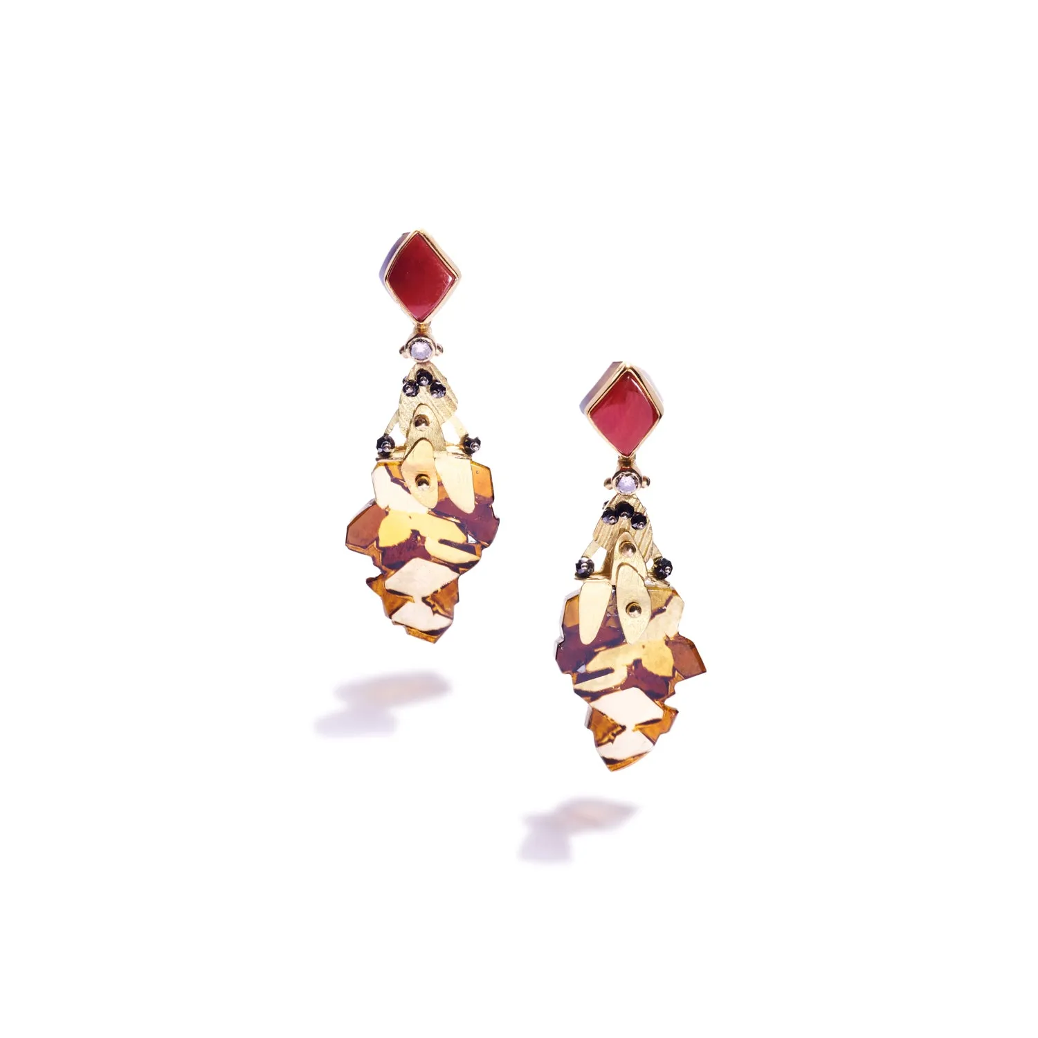 Ox Blood Coral Earrings