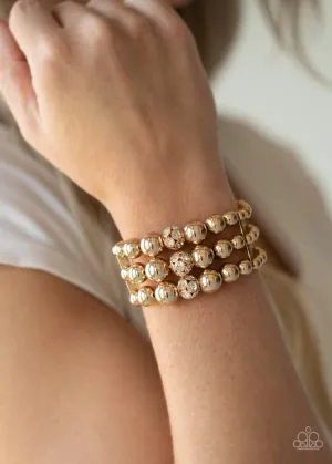 Paparazzi Bracelet ~ Icing On The Top - Gold