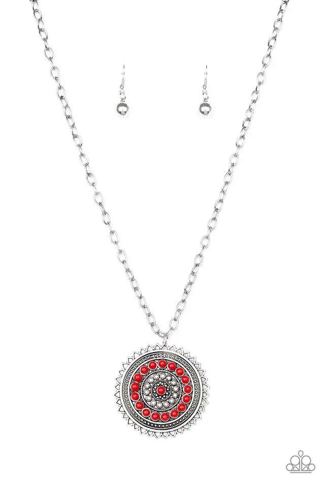 Paparazzi Necklace ~ Lost SOL - Red