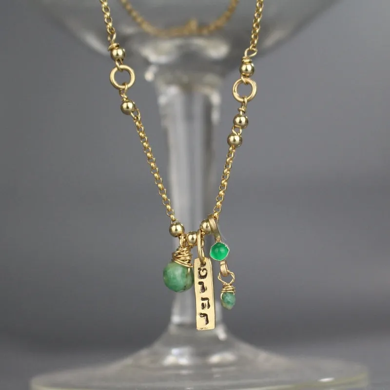 Personalized Green Emerald Purity Necklace