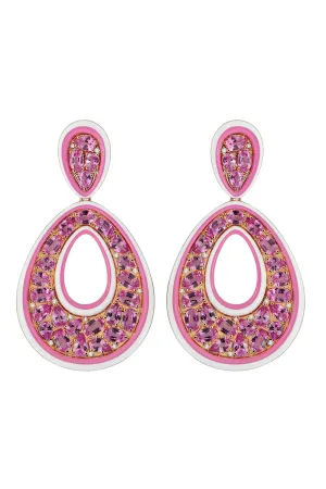 Pink Sapphire Ceramic Earrings