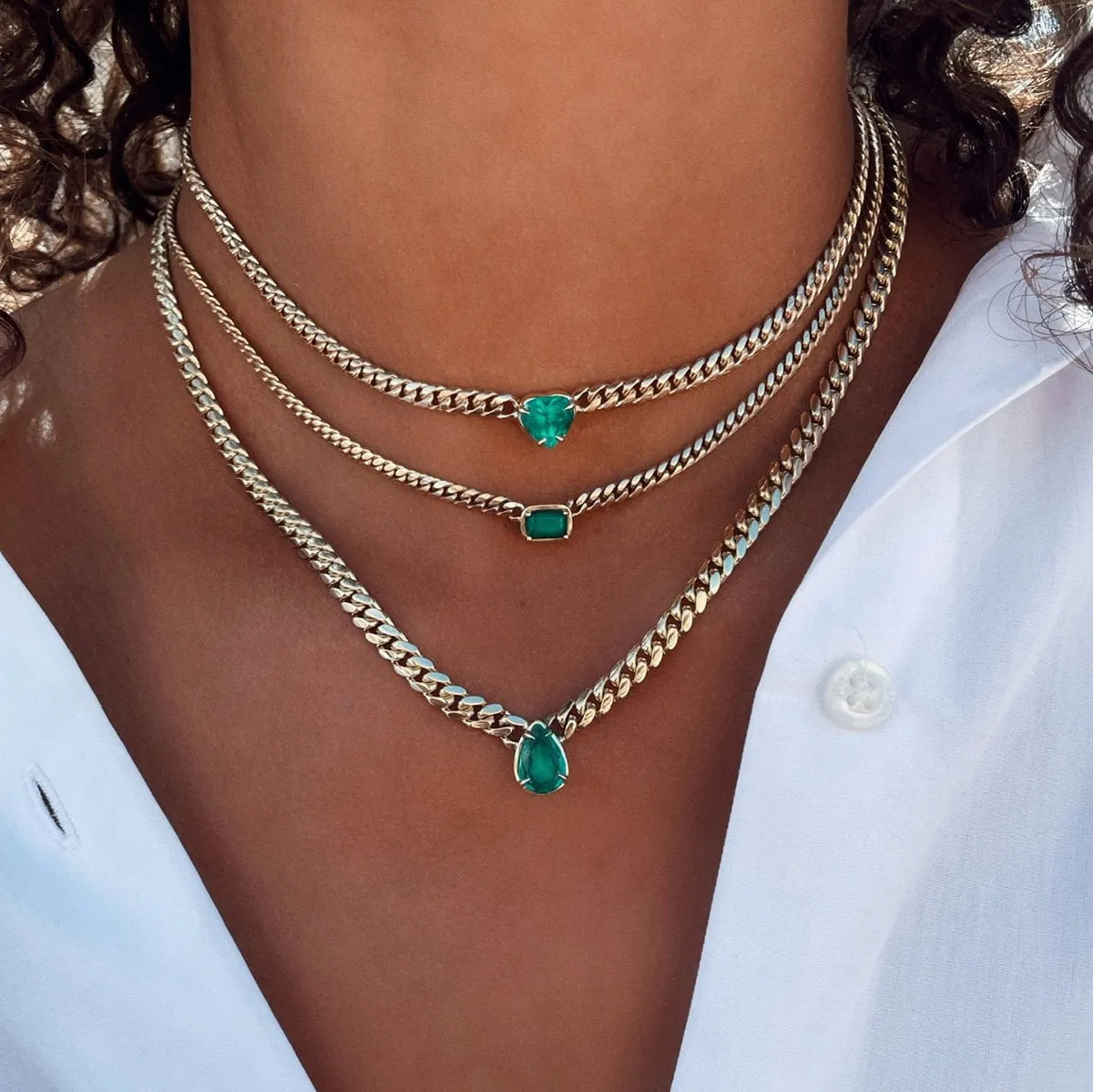 Queen Emerald Cut Emerald Cuban Choker | Ready to Ship