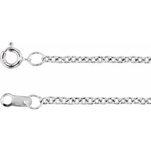 Rhodium-Plated Sterling Silver 1.5 mm Cable 16" Chain