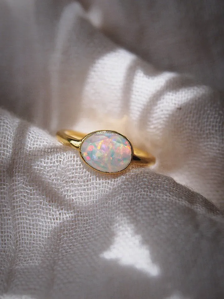 Rose Cut Fire Opal Ring - Kalino