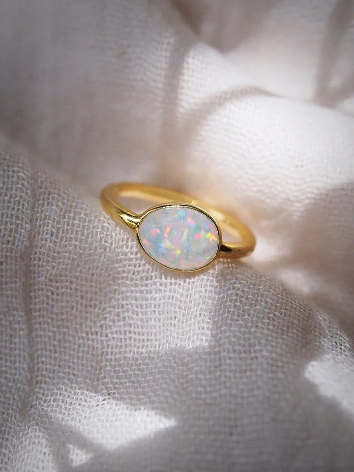 Rose Cut Fire Opal Ring - Kalino