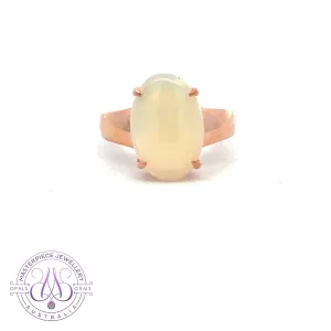 Rose Gold Plated sterling silver solitaire ring