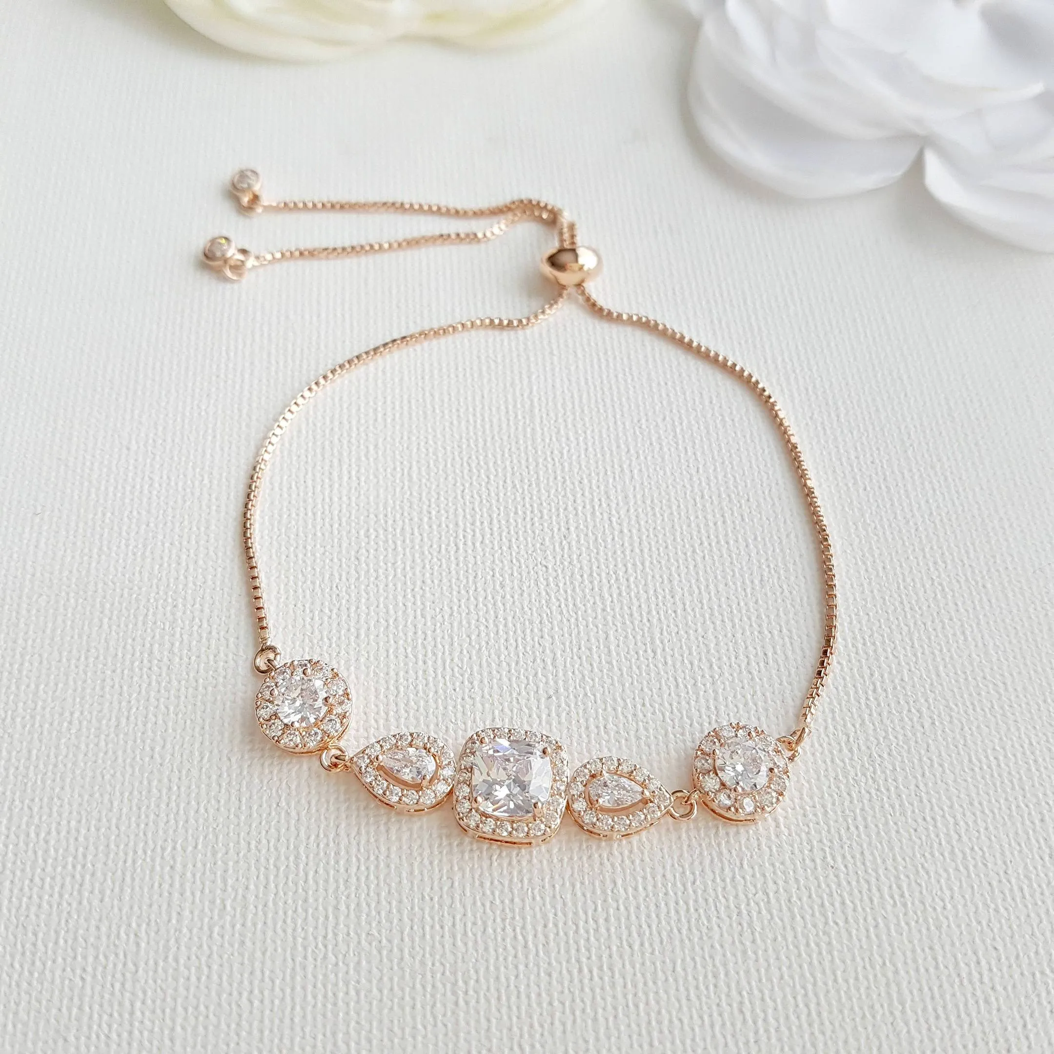 Rose Gold Wedding Bracelets- Gianna