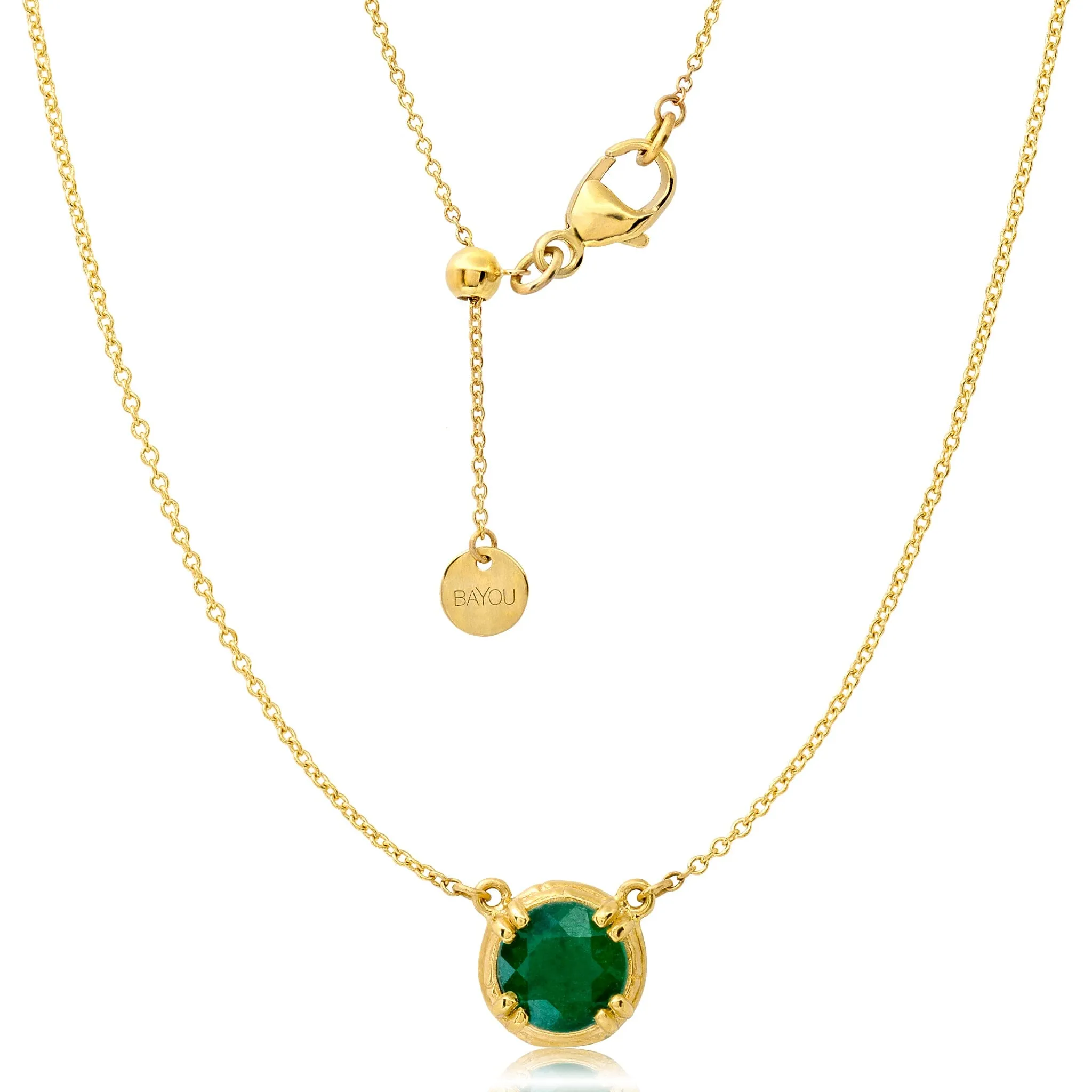 Round Emerald Rattan Necklace